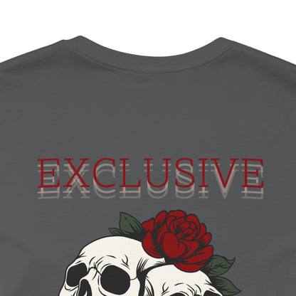 Copy of Copy of Copy of Copy of Skull Pair with Red Roses Tee | Gothic Floral Skull Shirt