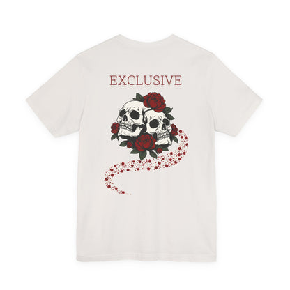 Copy of Copy of Copy of Copy of Skull Pair with Red Roses Tee | Gothic Floral Skull Shirt