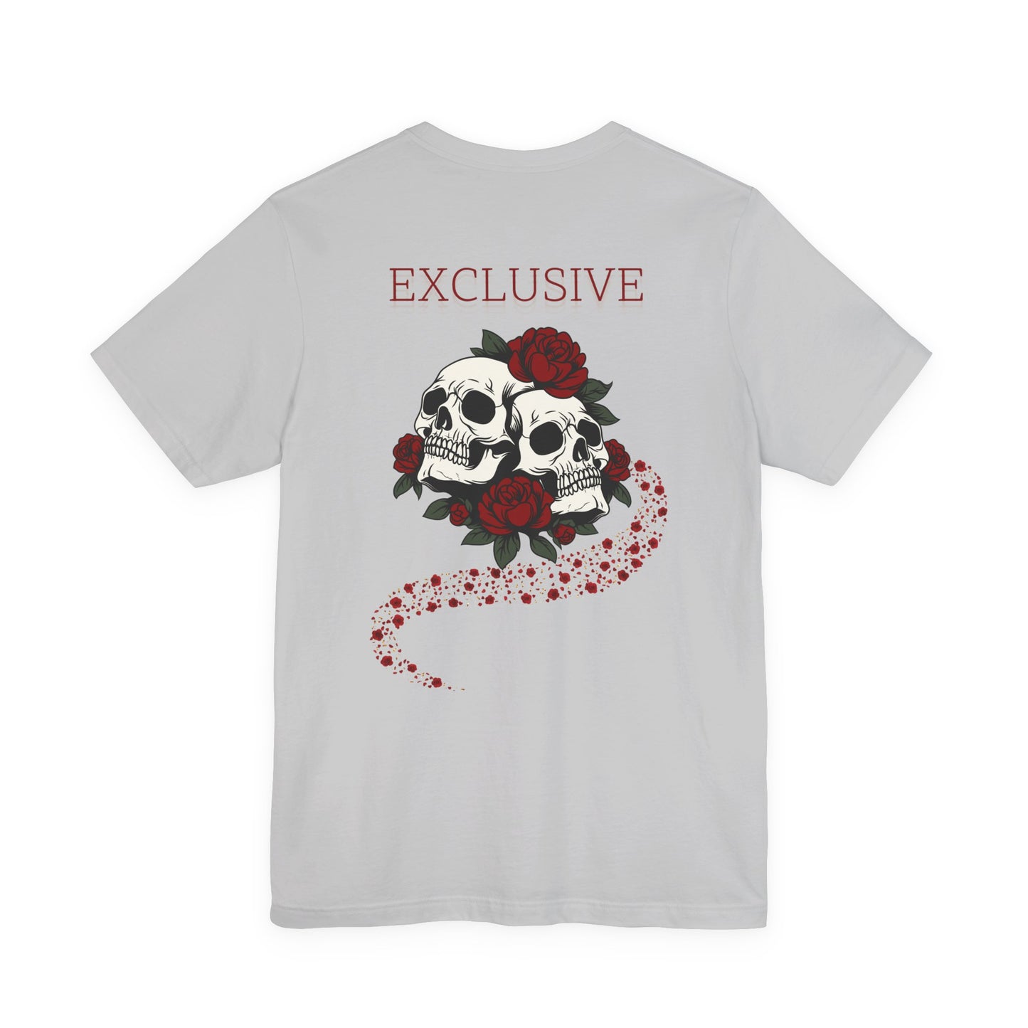 Copy of Copy of Copy of Copy of Skull Pair with Red Roses Tee | Gothic Floral Skull Shirt