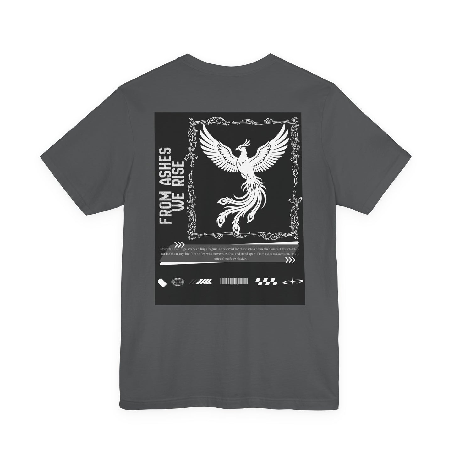 Phoenix Rise Graphic Tee — "From Ashes We Rise" Back Print
