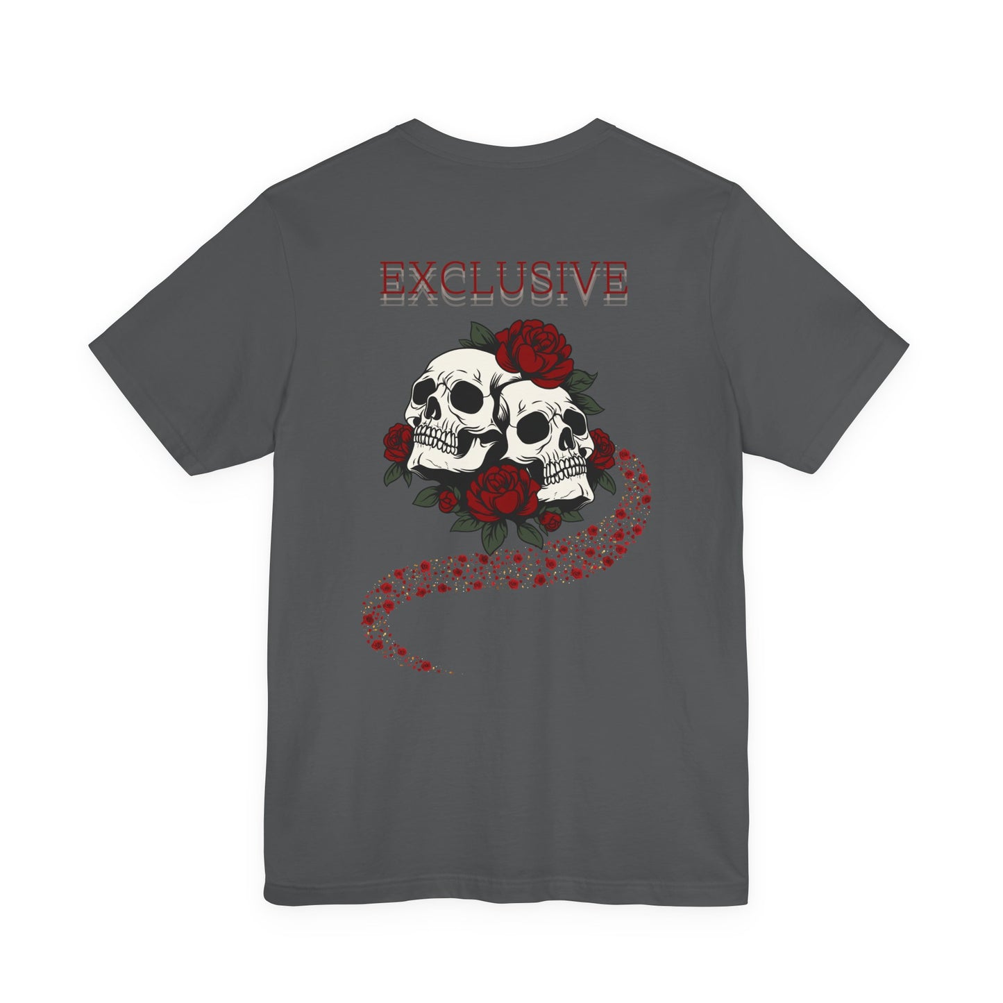 Copy of Copy of Copy of Copy of Skull Pair with Red Roses Tee | Gothic Floral Skull Shirt