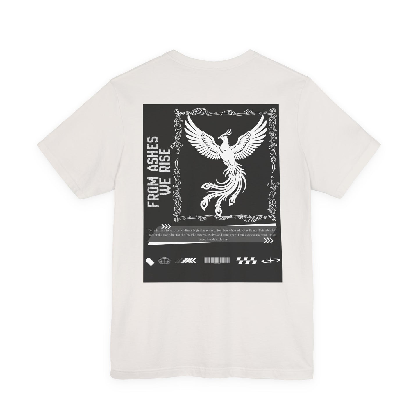 Phoenix Rise Graphic Tee — "From Ashes We Rise" Back Print